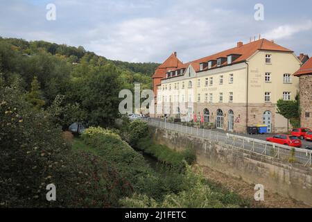 Vecchio Packhof a Hann. Munden, bassa Sassonia, Germania Foto Stock