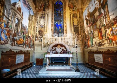 Filippino Lippi affreschi nella Cappella di Filippo Strozzi (Cappella di Filippo Strozzi) nella chiesa di Santa Maria Novella, Firenze, Italia. Foto Stock