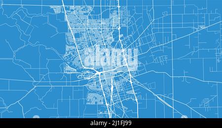 Mappa urbana vettoriale della città di Stockton, California, Stati Uniti d'America Illustrazione Vettoriale