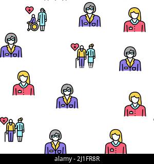 Modello senza giunture vettoriale Homecare Services Illustrazione Vettoriale