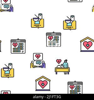 Modello senza giunture vettoriale Homecare Services Illustrazione Vettoriale