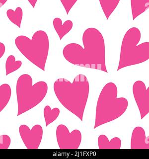 Motivo senza cuciture di cuori rosa. San Valentino sfondo giorno Illustrazione Vettoriale