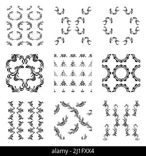 Modelli universali e senza giunture. Motivi di stile retrò. Set di pattern astratti senza giunture Illustrazione Vettoriale