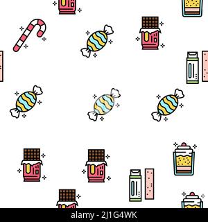 Candy Shop prodotto Vector modello senza giunture Illustrazione Vettoriale