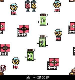Candy Shop prodotto Vector modello senza giunture Illustrazione Vettoriale