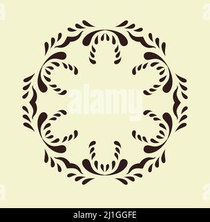 Motivo ornamentale rotondo. Ornamento geometrico in vettore. Illustrazione Vettoriale