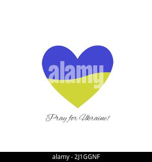 Cuore blu e giallo. Colori della bandiera ucraino Illustrazione Vettoriale