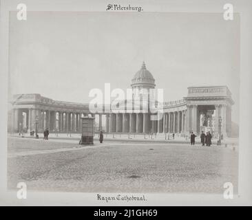 Foto del 19th secolo della cattedrale di Kazan a San Pietroburgo. Impero russo. 1898 Foto Stock