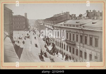 Foto del 19th secolo di una strada a San Pietroburgo. Impero russo. Albert Felisch, c.. 1880-c. 1900 Foto Stock