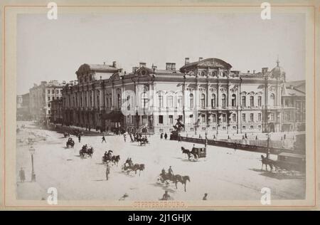 Veduta del Palazzo Beloselsky Belozersky (il Palazzo Sergei) a San Pietroburgo, J. Daziaro, c.. 1880-c. 1900 Foto Stock