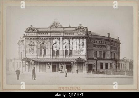 Foto del Circo Ciniselli del 19th° secolo sull'argine di Fontanka a San Pietroburgo. Impero russo. J. Daziaro, c.. 1880-c. 1900 Foto Stock