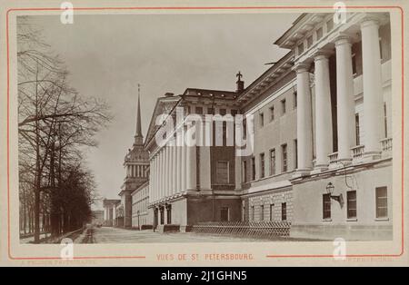 Foto del 19th secolo dell'edificio dell'Ammiragliato di San Pietroburgo. Impero russo. Di Albert Felisch, c.. 1880-c. 1900 Foto Stock