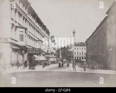 Foto del 19th secolo di Street scene a San Pietroburgo. Impero russo. 1890-1900 Foto Stock