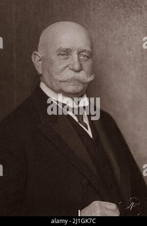 Ritratto di Ferdinando von Zeppelin. Il conte Ferdinand von Zeppelin (1838 – 1917) fu un generale tedesco e successivamente inventore dei rigidi Zeppelin 1917 Foto Stock