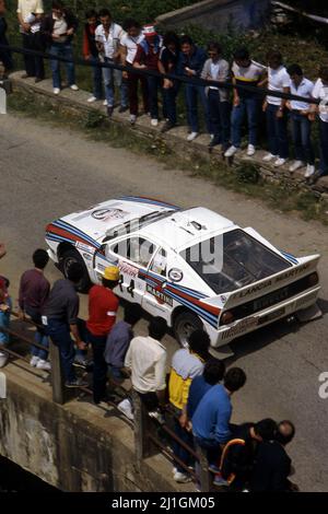 Attilio Bettega (ITA) Maurizio Perissinot (ITA) Lancia Rally 037 GRB Martini Racing Foto Stock