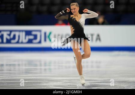 Sud de France Arena, Montpellier, Francia. 25th Mar 2022. DASA GRM dalla Slovenia durante la finale delle donne, Campionato Mondiale di Pattinaggio a Sud de France Arena, Montpellier, Francia. Kim Price/CSM/Alamy Live News Foto Stock