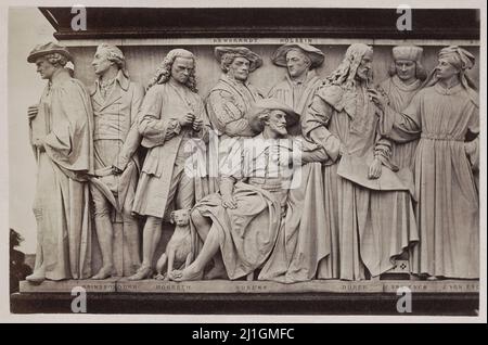 Foto d'epoca di parte del fregio Parnaso ai piedi dell'Albert Memorial di Londra: Pittori. Gran Bretagna. Di Francis Godolphin Osbourne Stu Foto Stock