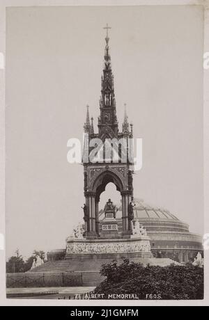 Foto d'epoca dell'Albert Memorial di Londra del 19th° secolo. Gran Bretagna. Di Francis Godolphin Osborne Stuart, 1878-1890 Foto Stock