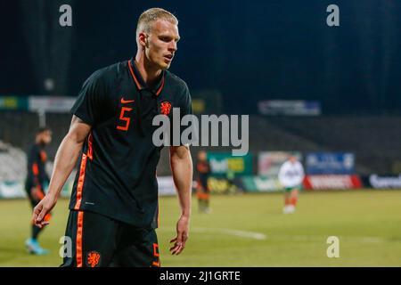Sofia, Bulgaria. 25th Mar 2022. SOFIA, BULGARIA - MARZO 25: Mitchell Bakker of the Netherlands U23 durante la partita dei Qualificatori Euro 2023 tra Bulgaria U23 e Paesi Bassi U23 allo Stadio Slavia il 25 marzo 2022 a Sofia, Bulgaria (Foto di Nikola Krstic/Orange Pictures) Credit: Orange Pics BV/Alamy Live News Foto Stock