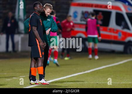 Sofia, Bulgaria. 25th Mar 2022. SOFIA, BULGARIA - MARZO 25: Brian Brobbey dei Paesi Bassi U23 durante la partita dei qualificatori Euro 2023 tra Bulgaria U23 e Paesi Bassi U23 allo Stadio Slavia il 25 marzo 2022 a Sofia, Bulgaria (Foto di Nikola Krstic/Orange Pictures) Credit: Orange Pics BV/Alamy Live News Foto Stock