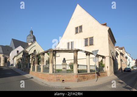 Luogo di nascita di Luteri dell'UNESCO a Lutherstadt Eisleben, Sassonia-Anhalt, Germania Foto Stock