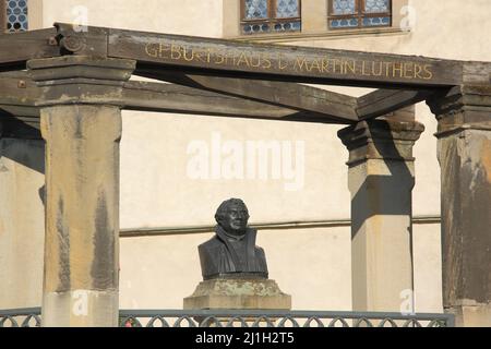 Luogo di nascita di Luteri dell'UNESCO a Lutherstadt Eisleben, Sassonia-Anhalt, Germania Foto Stock