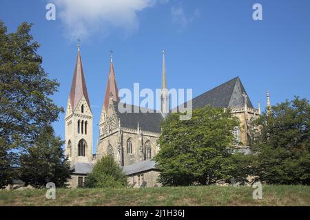 Cattedrale gotica a Halberstadt, Sassonia-Anhalt, Germania Foto Stock