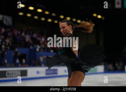 Sud de France Arena, Montpellier, Francia. 25th Mar 2022. Nicole Schott dalla Georgia durante la finale delle donne, il Campionato Mondiale di Pattinaggio a Sud de France Arena, Montpellier, Francia. Kim Price/CSM/Alamy Live News Foto Stock