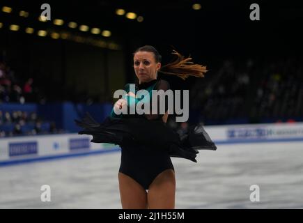 Sud de France Arena, Montpellier, Francia. 25th Mar 2022. Nicole Schott dalla Georgia durante la finale delle donne, il Campionato Mondiale di Pattinaggio a Sud de France Arena, Montpellier, Francia. Kim Price/CSM/Alamy Live News Foto Stock