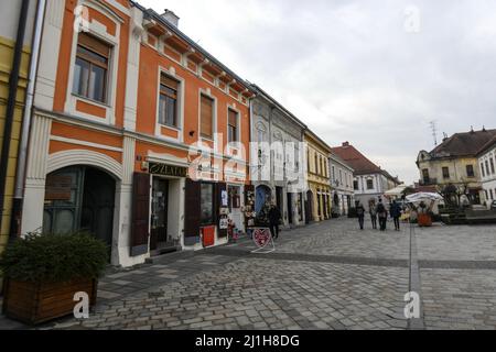 Città vecchia di Varazdin: Franjevacki Trg Croazia Foto Stock