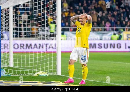 Bucarest, Romania. 25th Mar 2022. Ionut Mitrita #20 della Romania durante la amichevole partita tra le squadre nazionali della Romania e della Grecia allo Stadio 'Staaua' di Bucarest, Romania. 25.03.2022. Foto: Copyright 2020, Credit: Cronos/Alamy Live News Foto Stock