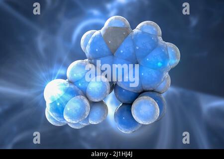 Molecola di farmaco della mescalina, illustrazione Foto Stock