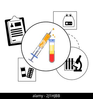 Iniezioni di plasma ricco di piastrine, illustrazione Foto Stock