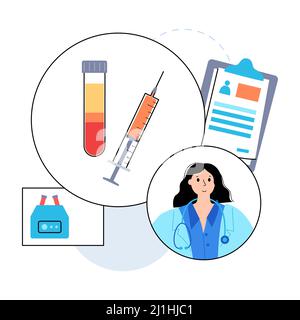 Iniezioni di plasma ricco di piastrine, illustrazione Foto Stock