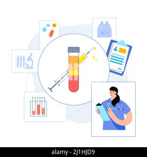 Iniezioni di plasma ricco di piastrine, illustrazione Foto Stock