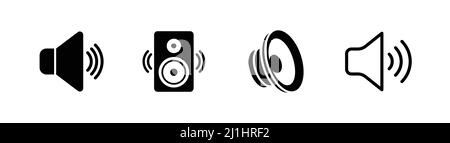Elemento di design dell'icona dell'altoparlante o dell'altoparlante audio adatto per siti Web, design di stampa o app Illustrazione Vettoriale