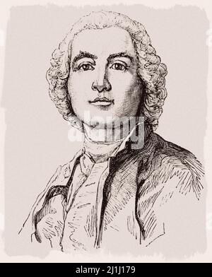 Incisione di Christoph Willibald Gluck (1714 – 1787) compositore tedesco, principalmente opera, uno dei più grandi rappresentanti del classicismo musicale. Il nome Foto Stock