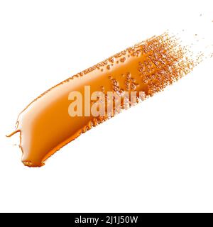 spruzzi di vernice arancione, illustrazione 3d su sfondo bianco Foto Stock