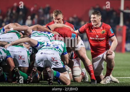 25 marzo 2022, Cork, Irlanda - Jack o'Donoghue alla partita United Rugby Championship tra Munster (51) e Benetton (22) Foto Stock