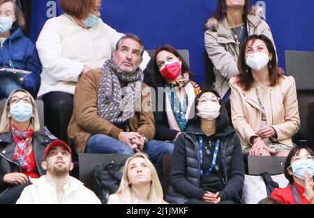 Montpellier, Francia. 25th Mar 2022. Jean Dujardin durante i Campionati mondiali di pattinaggio a figure ISU 2022 il 25 marzo 2022 alla Sud de France Arena di Montpellier, Francia - Foto Laurent Lairys / DPPI Credit: DPPI Media/Alamy Live News Foto Stock