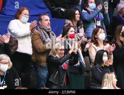 Montpellier, Francia. 25th Mar 2022. Jean Dujardin durante i Campionati mondiali di pattinaggio a figure ISU 2022 il 25 marzo 2022 alla Sud de France Arena di Montpellier, Francia - Foto Laurent Lairys / DPPI Credit: DPPI Media/Alamy Live News Foto Stock