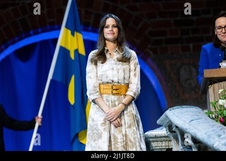 Stoccolma, Svezia. 26th Mar 2022. La Principessa Sofia di Svezia partecipa alla cerimonia di laurea della Sophiahemmet University, a Stoccolma, Svezia, il 25 marzo 2022. Photo by Robert Eklund/Stella Pictures/ABACAPRESS.COM Credit: Abaca Press/Alamy Live News Foto Stock