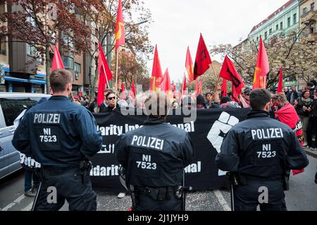 01052017 dimostrazioni della Giornata Internazionale dei lavoratori a Berlino in Germania Foto Stock