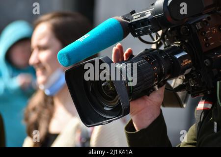 RTE cameraman Foto Stock