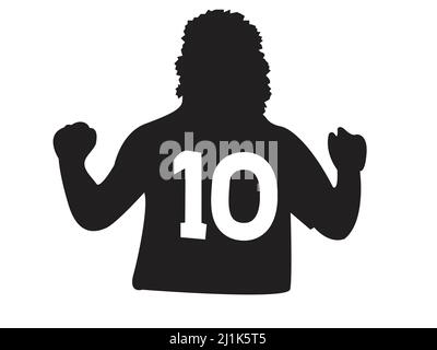 Silhouette Maradona per la tua collezione di foto hobby a casa, in ufficio e molto altro ancora Illustrazione Vettoriale