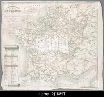 Mappa d'epoca colonie e aree francesi del 19th secolo. Tutte le mappe sono ben illustrate a mano mostrando la Francia al momento. Foto Stock