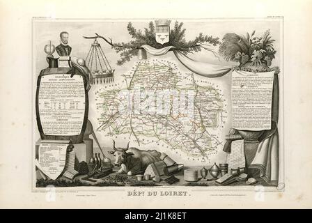 Mappa d'epoca colonie e aree francesi del 19th secolo. Tutte le mappe sono ben illustrate a mano mostrando la Francia al momento. Foto Stock