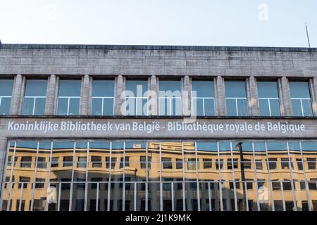 Bruxelles, Belgio 24 marzo 2022. Biblioteca reale del Belgio. È la biblioteca scientifica nazionale dello Stato federale belga Foto Stock