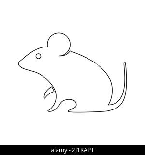 Icona della linea del mouse. Illustrazione vettoriale isolata Illustrazione Vettoriale