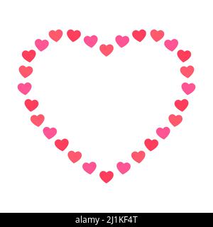 Icona rossa del cuore. Simbolo di amore piatto. Cartello San Valentino. Illustrazione Vettoriale